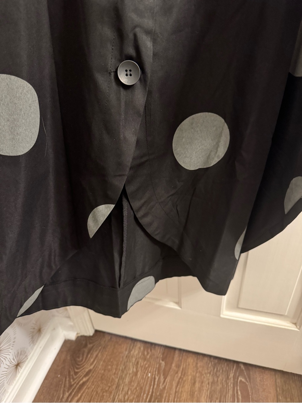 Kate Hewko Black Polka Dot Cocoon Coat - Picture 8 of 10